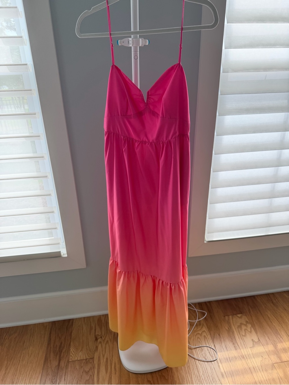 Vestique small Pink to Yellow Ombre Spaghetti Strap Maxi Dress